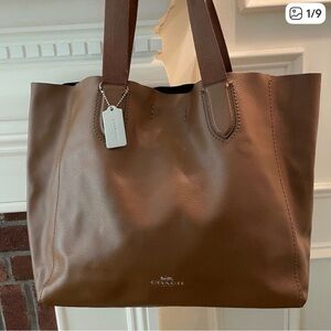 Coach Large Brown Leather Derby Tote Bag